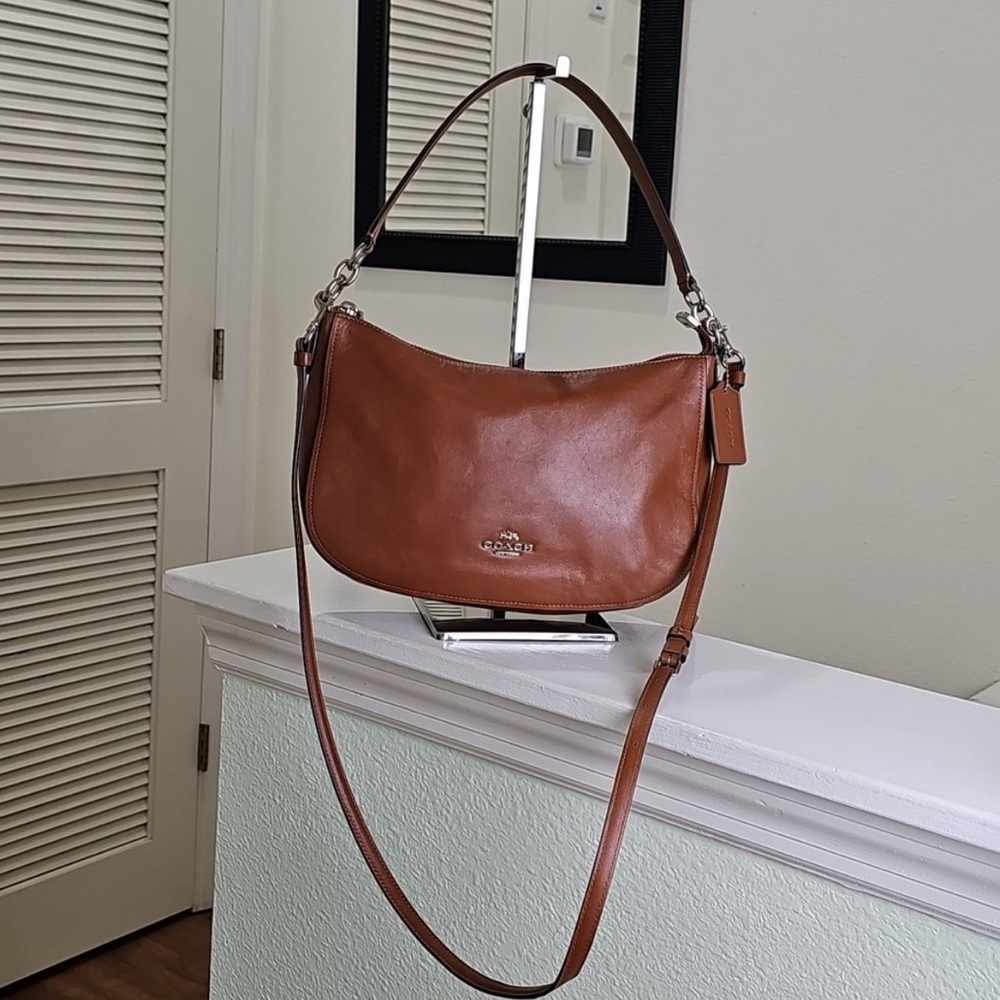 COACH Chelsea Crossbody In Tan Smooth Calf Leather 37018 EUC